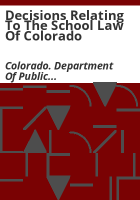Decisions_relating_to_the_school_law_of_Colorado